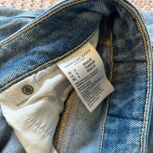 There is a small mark on the left leg but it is barely noticeable when worn.